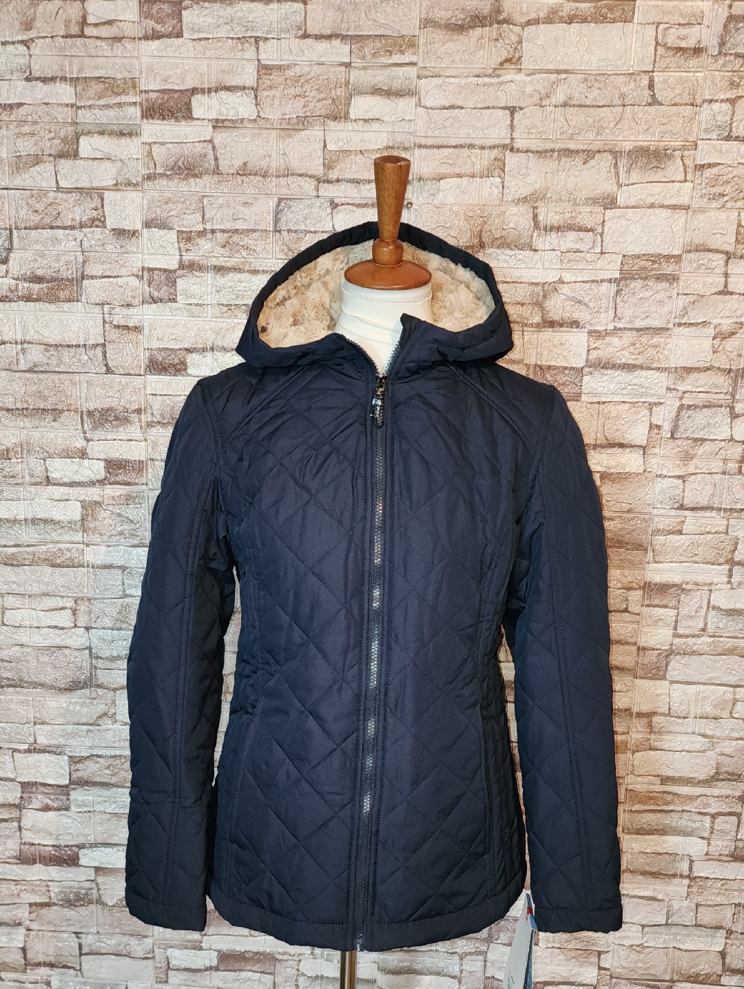 Xfx Quilted Full Zip Hooded Jacket In Navy Brand New